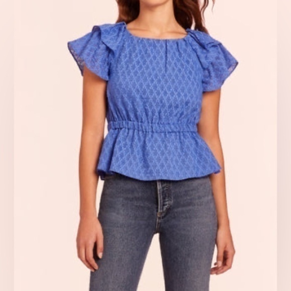 Amanda Uprichard Fiske Top in Mirtillo in Mirtillo – Size M